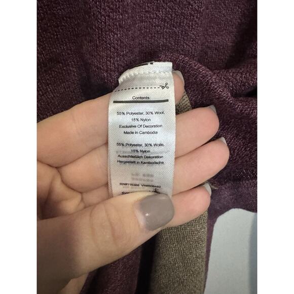 NWT Smartwool Shadow Pine Colorblock Sweater, Argyle Purple Heather, Sz S - Picture 5 of 6